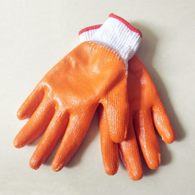 乳胶防滑耐磨手套加厚护手浸胶pvc平挂劳保手套