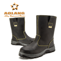 TMHLA609黑色压花牛皮双密度PU防砸防刺穿耐油酸碱劳保鞋