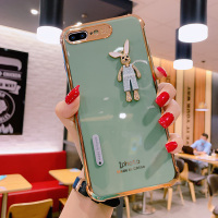 适用于8plus手机壳立体兔子ip7女款6splus转音防尘iphonese2小红书同款7plus保护套6p电镀软硅胶七