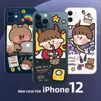 可爱暴富小熊女孩适用12手机壳iphone12mini/promax透明情侣