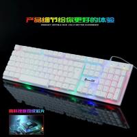 台式机电脑笔记本外接发光键盘圆键帽复古朋克大usb 炫彩机械手感