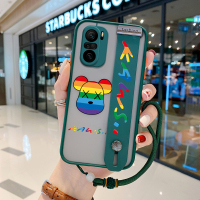 红米k40手机壳肤感腕带女款redmik40pro镜头全包硅胶磨砂防摔保护套透明个性创意可爱硬壳ins网红男新款