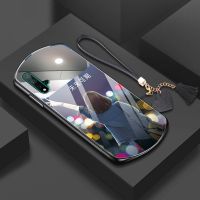 nova5手机壳镜面玻璃椭圆壳女款防摔nova5pro手机套可爱少女