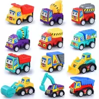 乐加酷 儿童回力惯性工程车玩具套装宝宝益智迷你回力小汽车