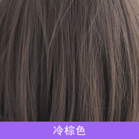 假发女短发韩式BOBO头可爱漫画刘海圆脸少女锁骨发全头套波波头|冷棕色32cm