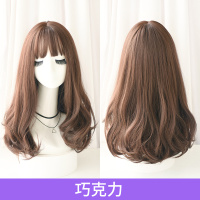 假发女长发大波浪时尚可爱逼真修脸中长发自然蓬松长发|巧克力色
