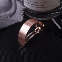 东大门哑光拉丝雾面光泽金属几何弧形弹簧夹马尾扣发卡子头饰