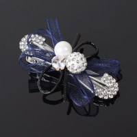 韩版水钻刘海边夹淑女蕾丝珍珠蝴蝶结鸭嘴夹后脑勺顶夹公主头发卡