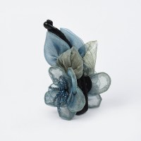 韩版甜美发夹香蕉夹竖夹马尾发夹气质大号花朵树叶纱绢发卡子头饰