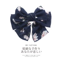 酒红色大蝴蝶结发夹后脑勺边夹少女日系弹簧夹发卡jk头饰