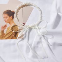 仙气珍珠发带女绑发森系仙飘带发箍复古法式头饰2021年新款
