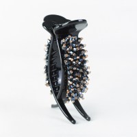 简约发饰品水晶串珠香蕉夹顶夹成人百搭盘发马尾发卡夹子抓夹