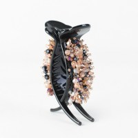 简约发饰品水晶串珠香蕉夹顶夹成人百搭盘发马尾发卡夹子抓夹