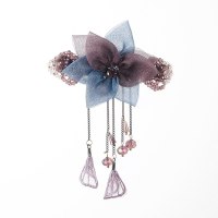 花朵顶夹发卡头饰苏森女系马尾一字夹弹簧夹简约气质盘发夹