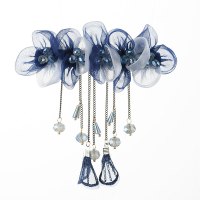 成人马尾夹头饰雅盘发一字夹顶夹苏花朵弹簧夹发卡夹子