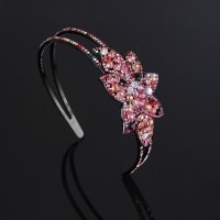 带齿防滑卡子发箍双排水钻花朵发夹简约气质宽边压发成人头箍