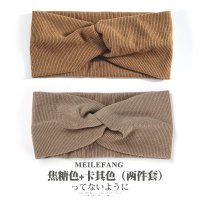 复古针织发带女潮酷外出洗脸绑发日常外戴头箍头饰宽头巾