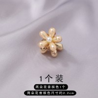 山茶花珍珠小发夹小巧精致边夹少女发卡抓夹顶夹刘海夹子头饰