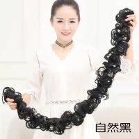 毛毛虫发圈真发头饰缠绕式丸子头假发女蓬松花苞头盘发器汉服发饰