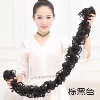 毛毛虫发圈真发头饰缠绕式丸子头假发女蓬松花苞头盘发器汉服发饰