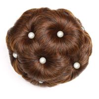 新款镶钻九朵花苞夹假发女古风丸子盘发抓夹新娘头饰品t252