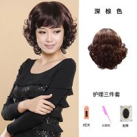 中老年假发女真发送妈妈中年女士短卷发自然蓬松逼真仿真带圆头皮