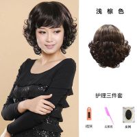 中老年假发女真发送妈妈中年女士短卷发自然蓬松逼真仿真带圆头皮