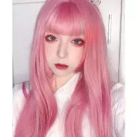 假发女生姬发式时尚空气刘海长直发无痕水母头lolita软妹cos