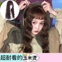 帽子假发女学生长卷发大波浪玉米烫泡面羊毛卷蓬松圆脸逼真全头套
