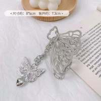 ins爱心蝴蝶吊坠抓夹后脑勺发抓发夹金属立体小众鲨鱼夹发卡