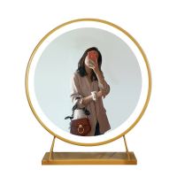 镜子化妆镜带灯led镜子化妆ins镜高清卧室桌面台式大号梳妆镜