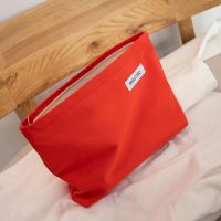 美摘本命年橘红大红色大容量化妆包帆布化妆品整理收纳袋