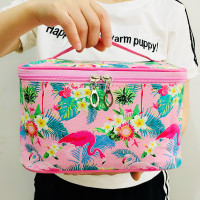 化妆包便携大容量收纳盒随身洗漱包小可爱韩版手提包方箱中号菱格