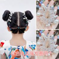 丸子头盘发器蓬松夹花苞头啪啪圈器发夹电话绳珍珠彩色发圈