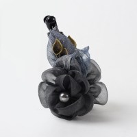 新款布艺大号绢纱花朵香蕉夹防滑竖夹盘头发夹子女士发卡头饰