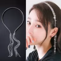 苏发箍女百搭外出水钻头饰耳环一体头箍后挂式森系仙发卡发饰