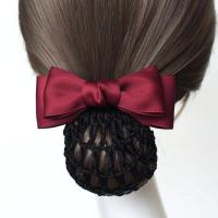 日韩系发饰银行酒店气质优雅职业花朵发网护士盘发网兜上班发夹女