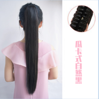 双马尾假发长卷发女学生绑带抓夹逼真可爱萝莉软妹直发辫子假发片