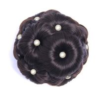 新款镶钻九朵花苞夹假发女古风丸子盘发抓夹新娘头饰品t252