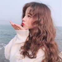 帽子假发女学生长卷发大波浪玉米烫泡面羊毛卷蓬松圆脸逼真全头套