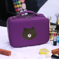 布朗熊化妆包大容量洗漱收纳盒便携小号可爱化妆箱手提旅行女