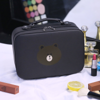 布朗熊化妆包大容量洗漱收纳盒便携小号可爱化妆箱手提旅行女