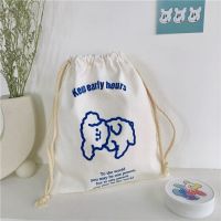 ins简约自制卡通史努比收纳袋抽绳束口学生旅行化妆包储物袋子