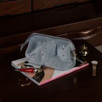 丝绒化妆包女便携大容量化妆品收纳袋洗漱包手提ins火旅行