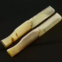 黄牛角可折叠梳子护发防静电随身细齿扎边迷你小梳子便携