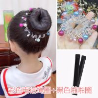 丸子头盘发器蓬松夹花苞头啪啪圈器发夹电话绳珍珠彩色发圈