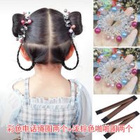 丸子头盘发器蓬松夹花苞头啪啪圈器发夹电话绳珍珠彩色发圈
