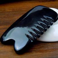 张秀琴全息 加厚圆润6齿张秀勤全息黑水牛角头部刮痧板梳子