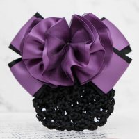 职业女头花移动电信酒店银行护士空姐员工韩版发夹发网兜