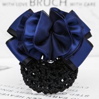 职业女头花移动电信酒店银行护士空姐员工韩版发夹发网兜